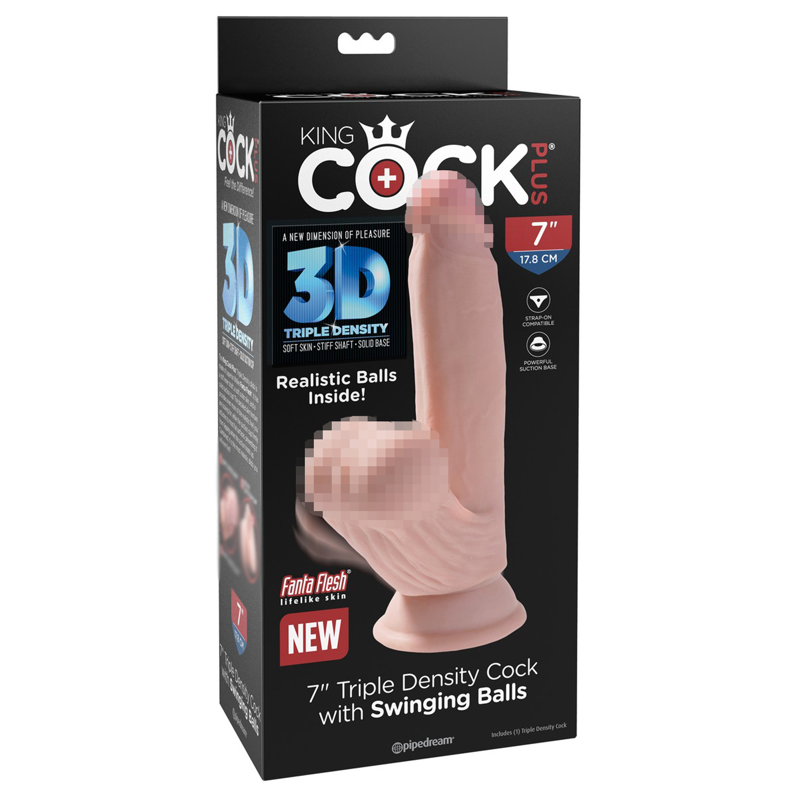 Pipedream King Cock Plus 7'' Triple Density, телесный — фото 1