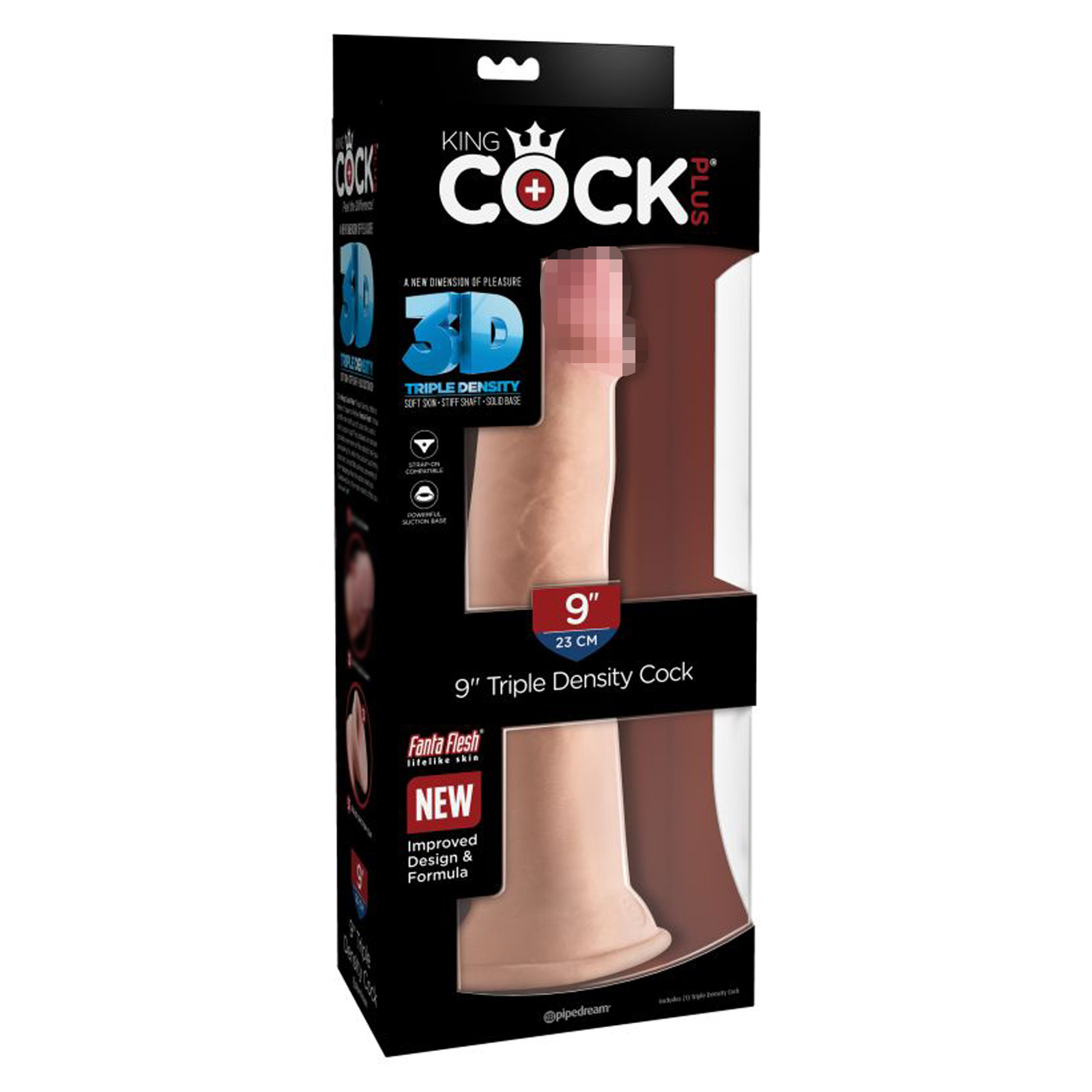Pipedream King Cock Plus 9'' Triple Density Cock, телесный