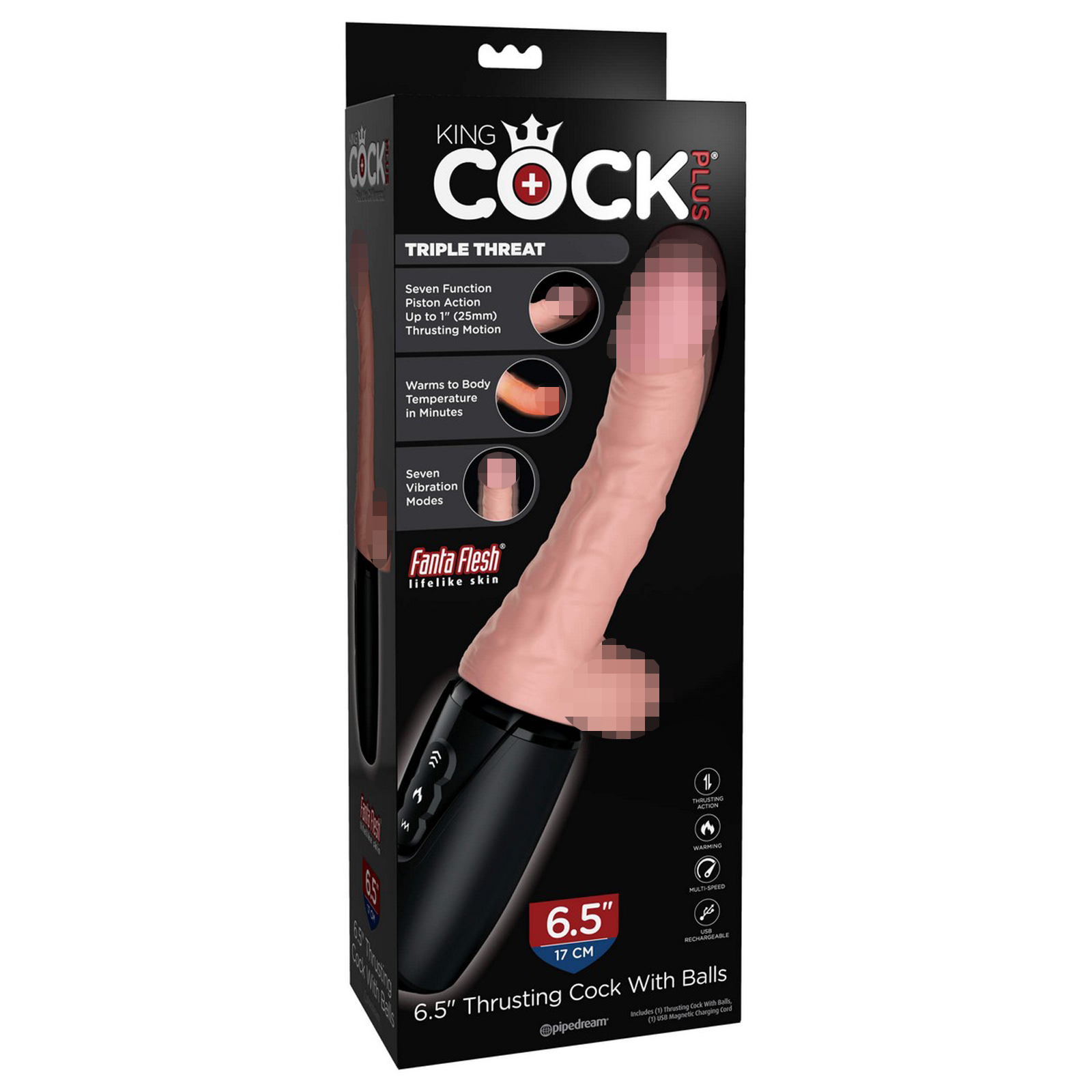Pipedream King Cock Plus, черная