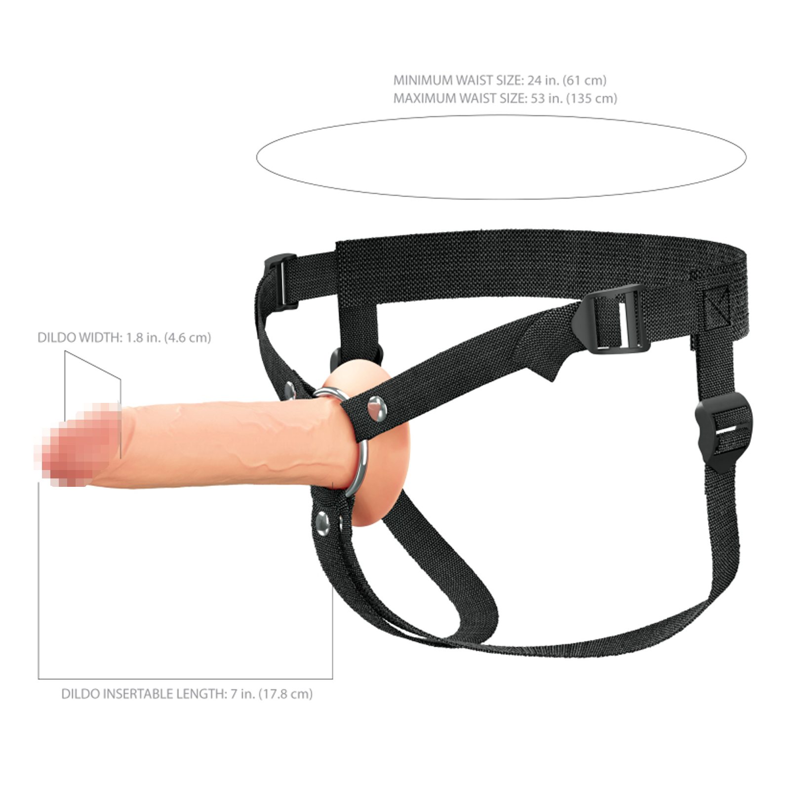 Полый страпон Hollow Silicone Strap-on 7" — фото 4
