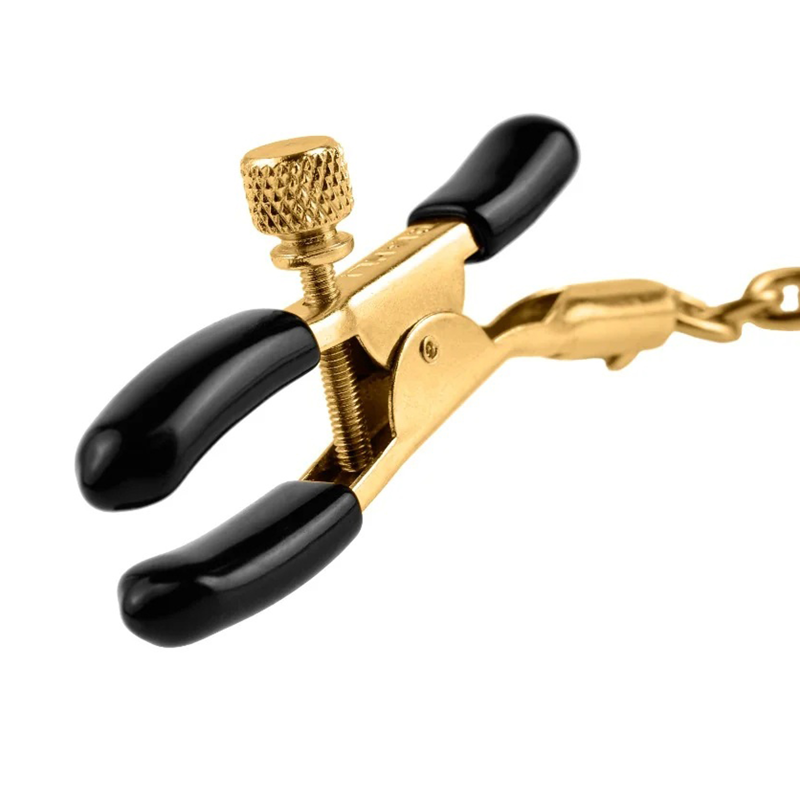 Pipedream Nipple Chain Clamps, золотые - Зажимы с цепочкой на соски - купить в секс шопе