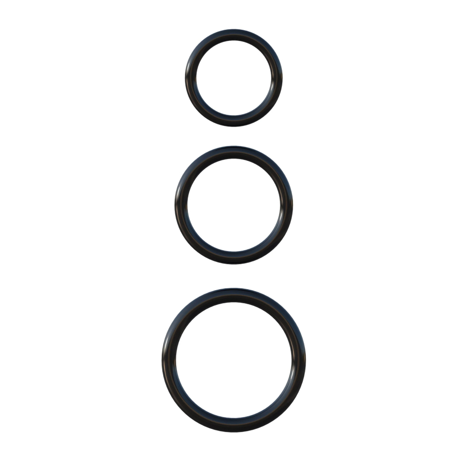 Pipedream Silicone 3-Ring Stamina Set, черный — фото 2