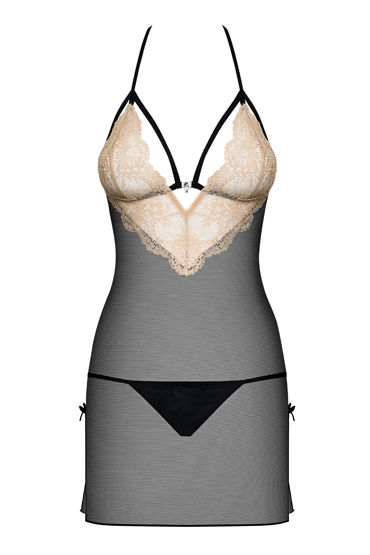 Obsessive Bisquitta Sensual Chemise, черная — фото 3