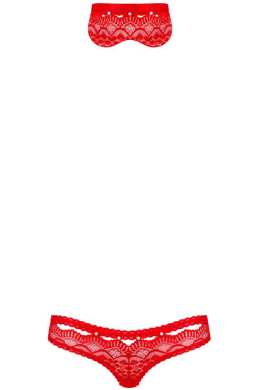 Obsessive комплект 822-SEA-3, красный - Из плотной маски на глаза и трусиков - купить в секс шопе
