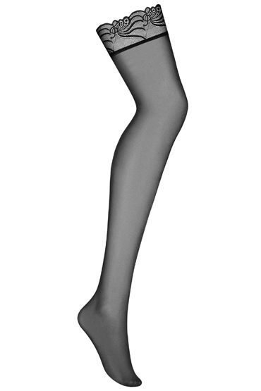 Obsessive Sexy Stockings, черные - Чулки с кружевным верхом - купить в секс шопе