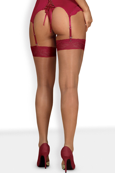 Obsessive Rosalyne stockings, красные — фото 2