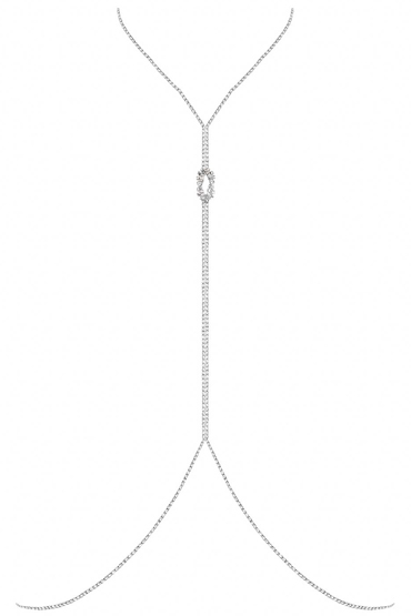 Obsessive Necklace Bijou 906, серебристое - Украшение для тела из цепей - купить в секс шопе