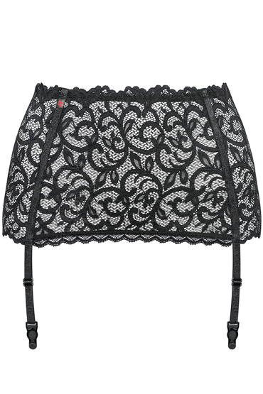 Obsessive Joylace garter belt, черный - Кружевной пояс для чулок - купить в секс шопе