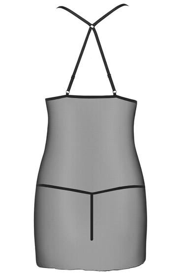 Passion Vendi chemise, черная, Сорочка с кружевом и трусики и другие товары Passion с фото