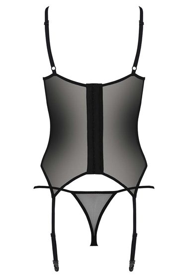 Passion Varella corset, черный, Kорсет с вырезами спереди и трусики и другие товары Passion с фото