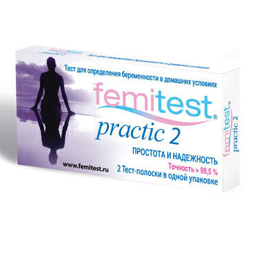 Femitest Practic 2, 2 тестовые полоски для определения беременности
